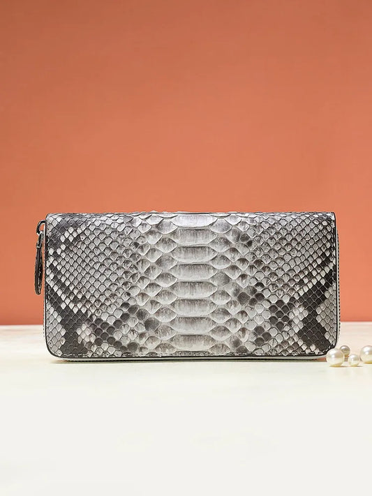 Snake-Pattern Zip Wallet