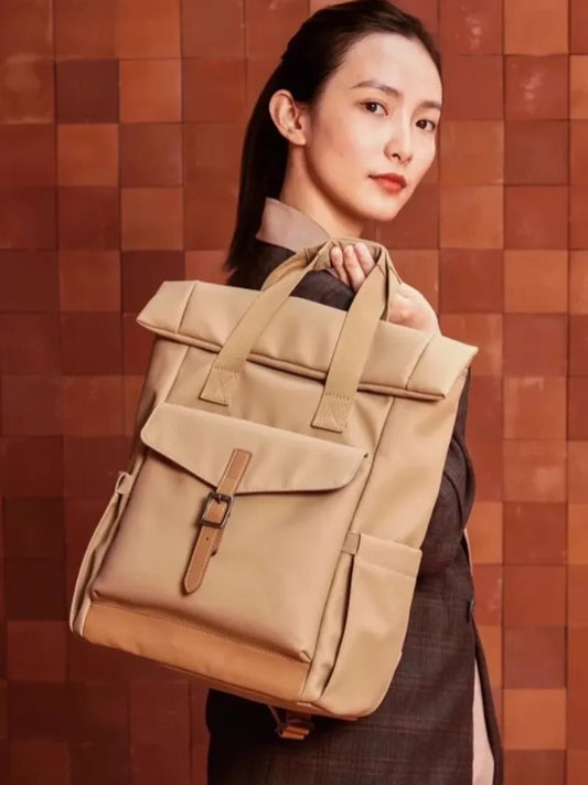 Buckle-Pocket Tote Backpack