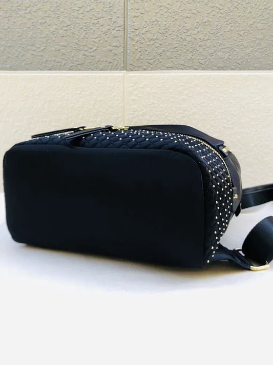 Studded Quilted-Pocket Backpack