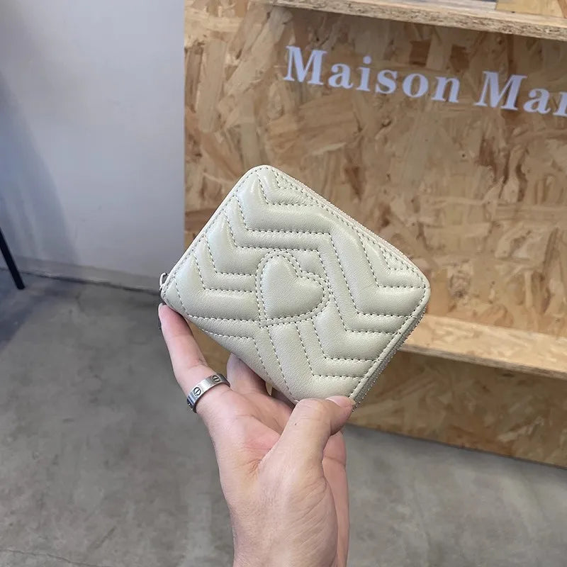 Heart-Quilted Zip Wallet