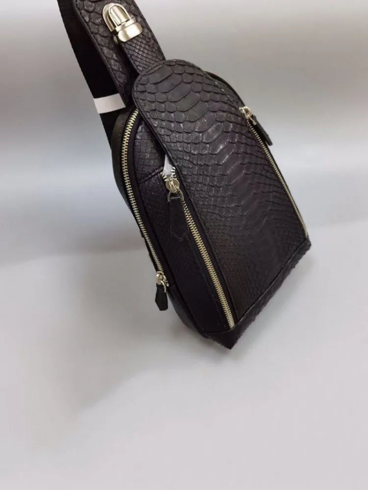 Snake-Pattern Sling Bag