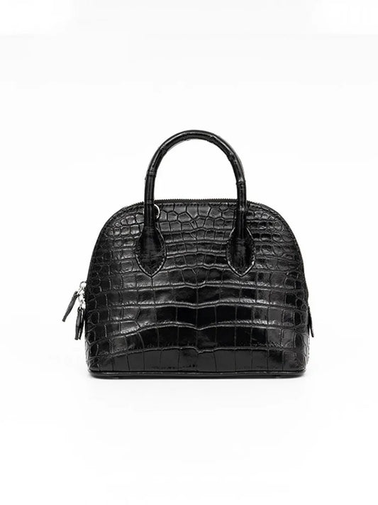 Croc-Pattern Dome Handbag
