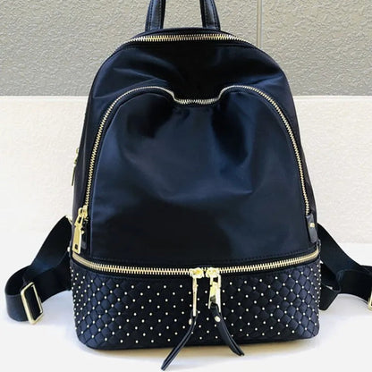 Studded Quilted-Pocket Backpack