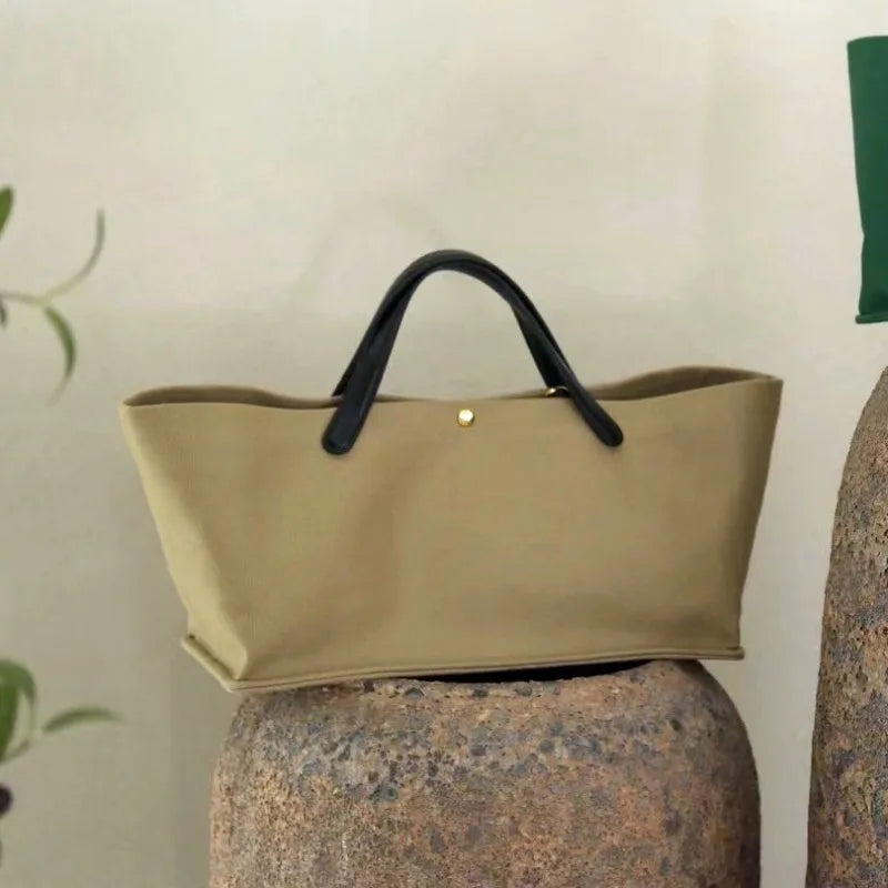 Wide Double-Handle Tote