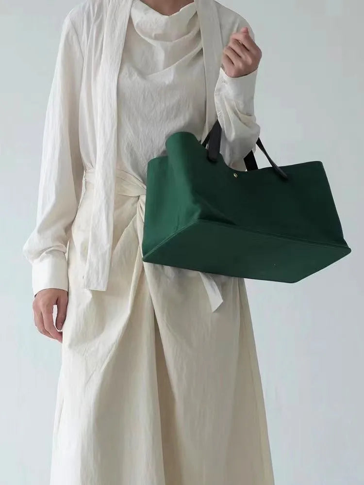 Wide Double-Handle Tote