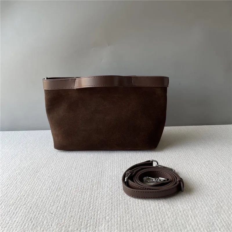 Contrast-Trim Shoulder Bag
