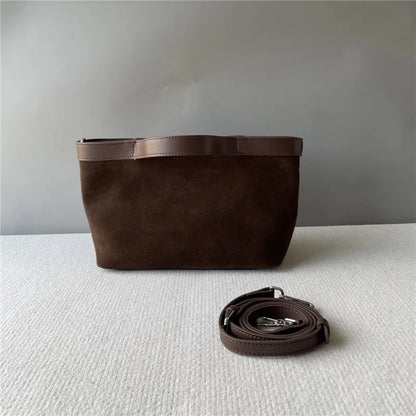 Contrast-Trim Shoulder Bag