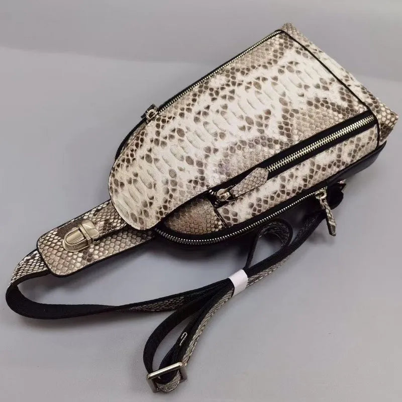 Snake-Pattern Sling Bag