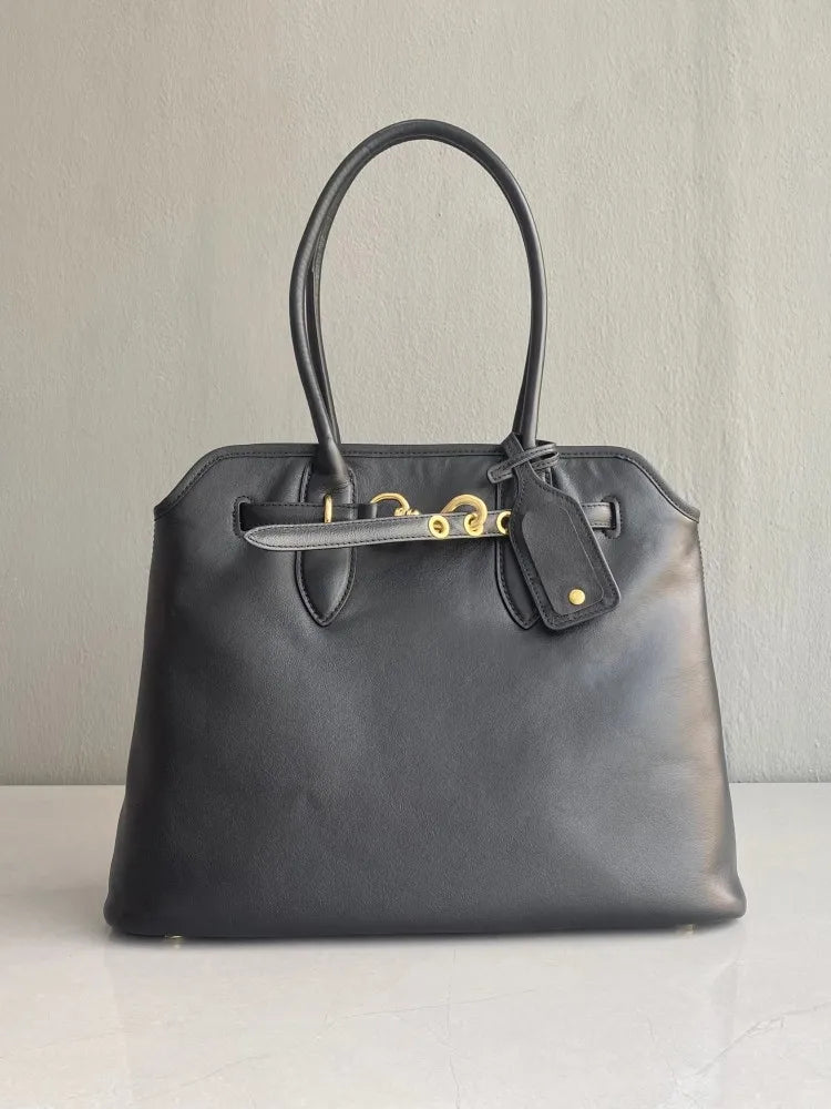 Rounded Top-Handle Tote