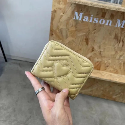 Heart-Quilted Zip Wallet