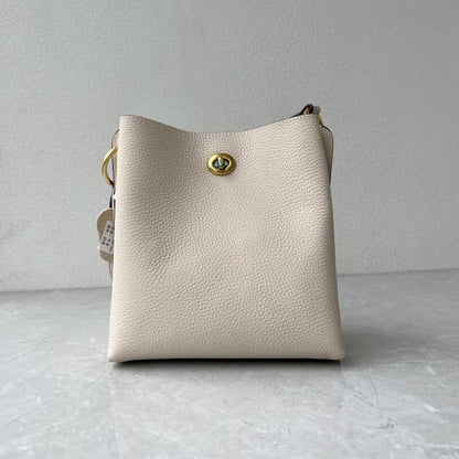 Turn-Lock Bucket Shoulder Bag