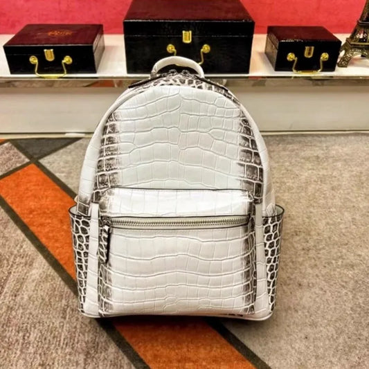 Croc-Pattern Zip Backpack