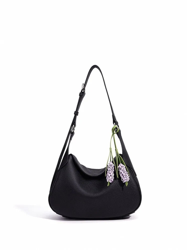 Curved Flap Shoulder Bag