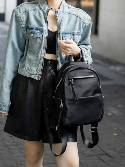 Paneled Zip Backpack