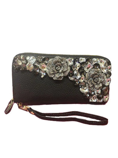 Embellished Zip-Around Wallet