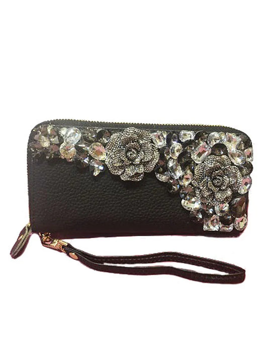 Embellished Zip-Around Wallet
