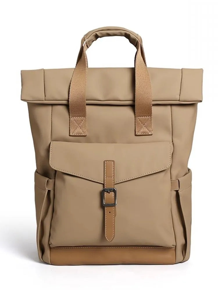 Buckle-Pocket Tote Backpack