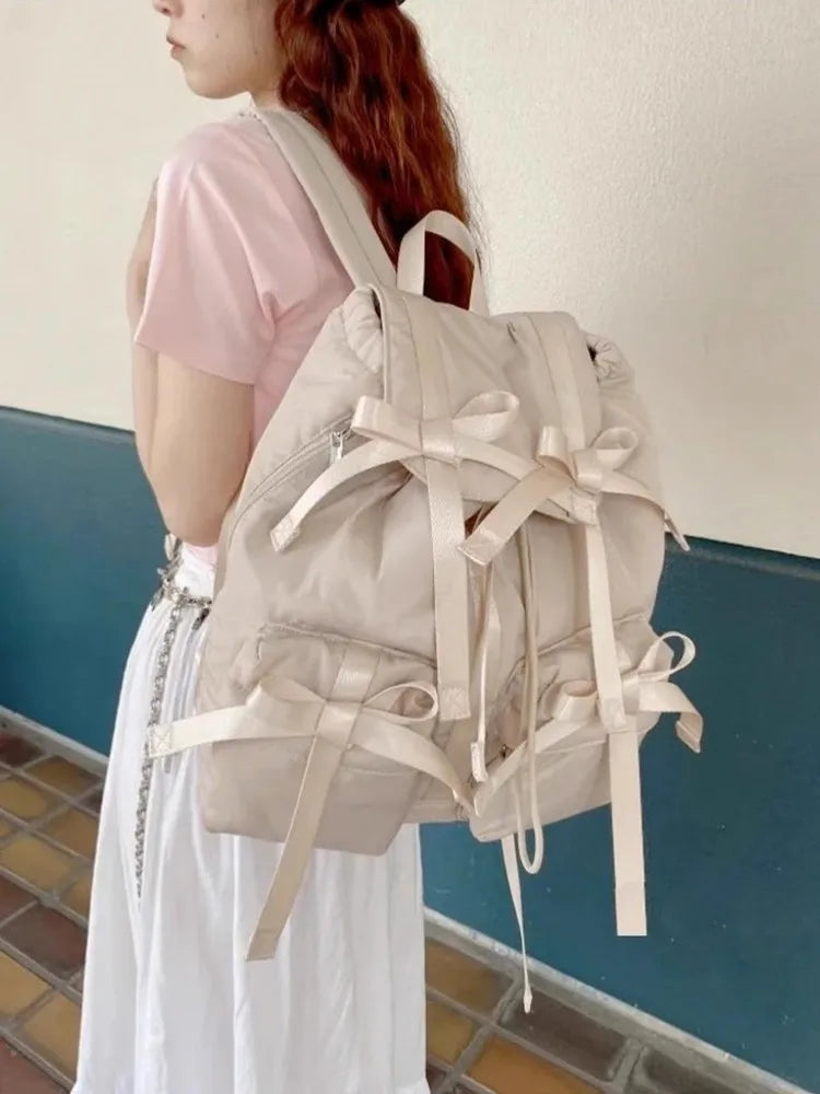 Bow-Detail Pocket Backpack