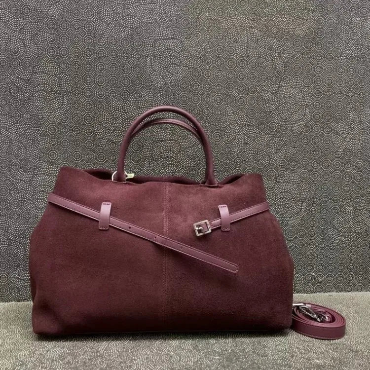 Belted Top-Handle Tote Bag