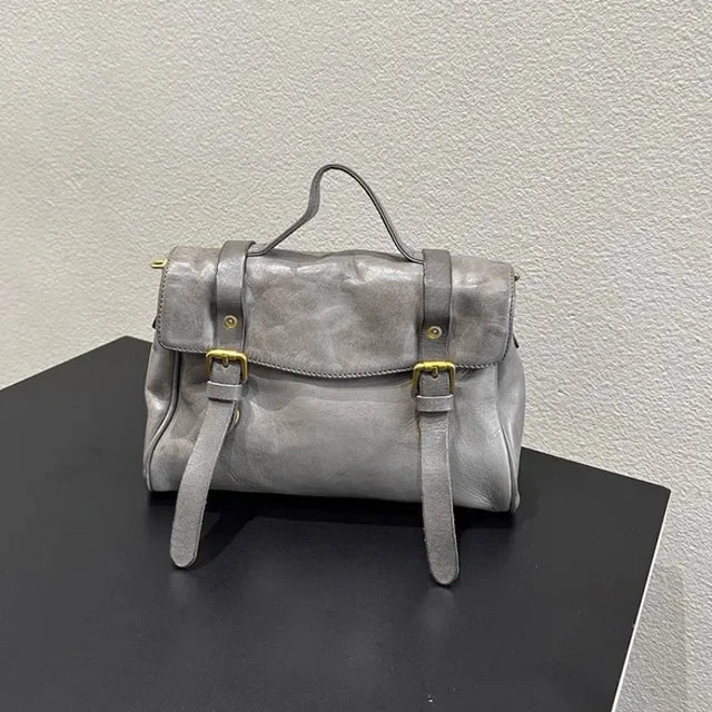 Twin-Buckle Satchel Bag