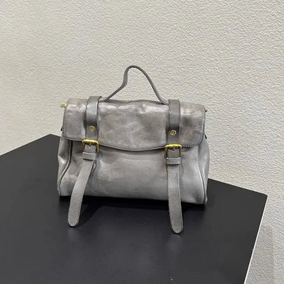 Twin-Buckle Satchel Bag