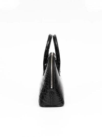 Croc-Pattern Dome Handbag