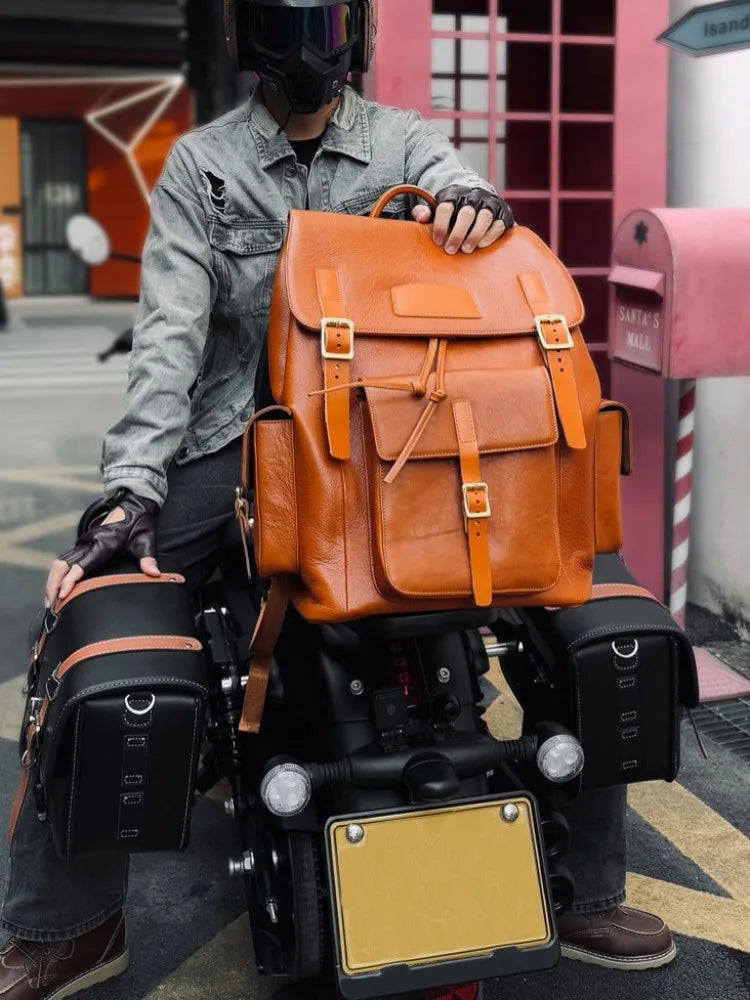 Multi-Pocket Buckle Backpack