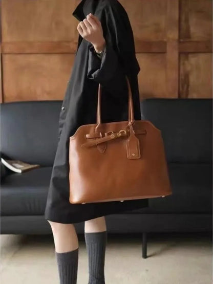 Rounded Top-Handle Tote