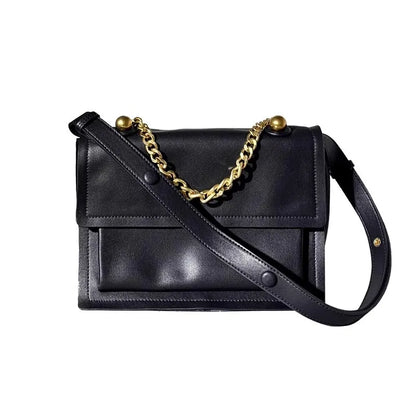 Chain-Handle Flap Satchel