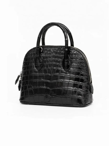 Croc-Pattern Dome Handbag