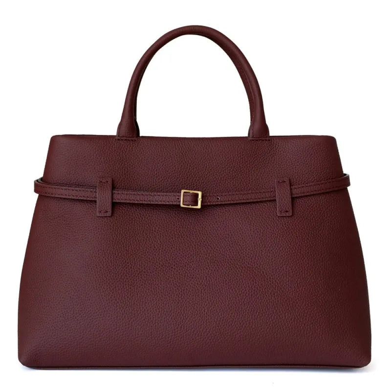 Belted Top-Handle Tote Bag
