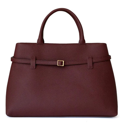 Belted Top-Handle Tote Bag