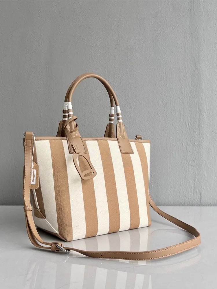 Wide-Stripe Tote Bag