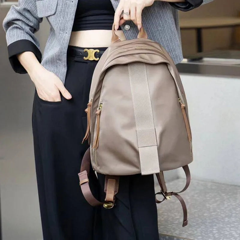 Webbing-Trim Zip Backpack