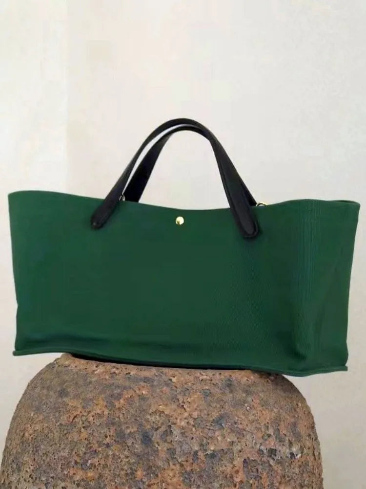Wide Double-Handle Tote