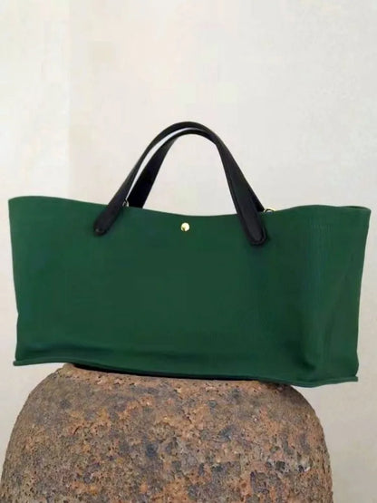 Wide Double-Handle Tote
