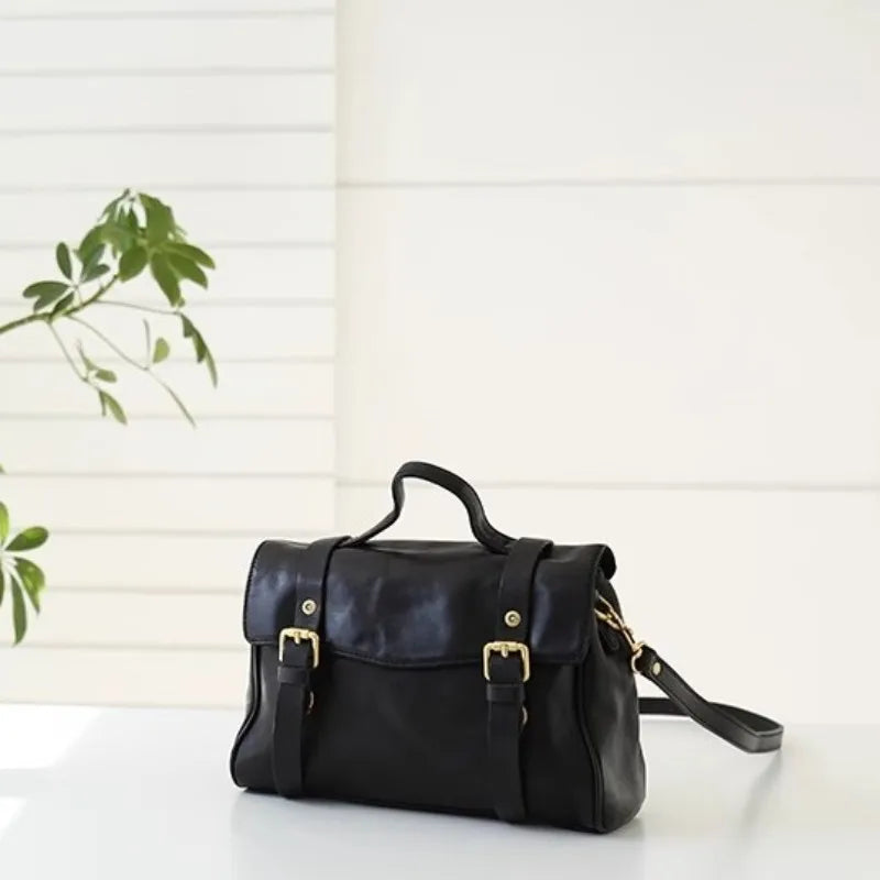 Twin-Buckle Satchel Bag