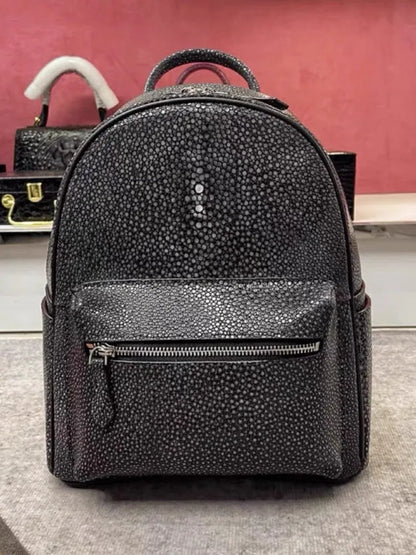 Textured Front-Pocket Backpack