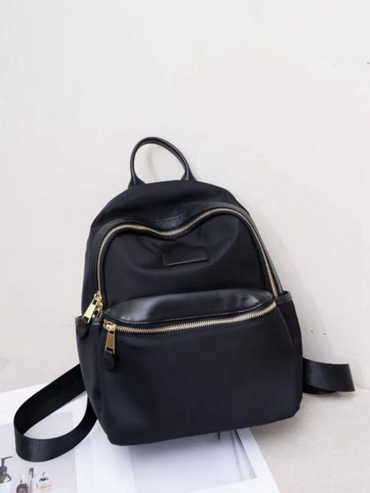 Curved-Zip Pocket Backpack