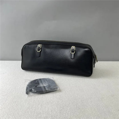 Buckle-Strap Barrel Shoulder Bag