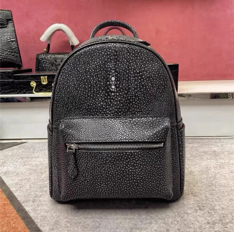 Textured Front-Pocket Backpack