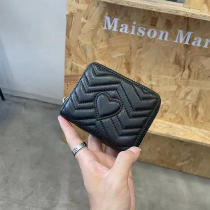 Heart-Quilted Zip Wallet