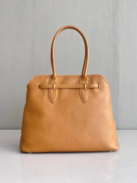 Rounded Top-Handle Tote