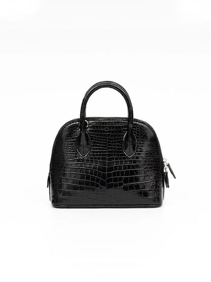 Croc-Pattern Dome Handbag
