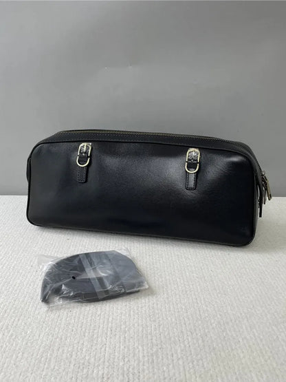 Buckle-Strap Barrel Shoulder Bag