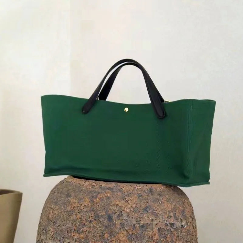 Wide Double-Handle Tote