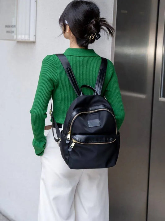 Curved-Zip Pocket Backpack
