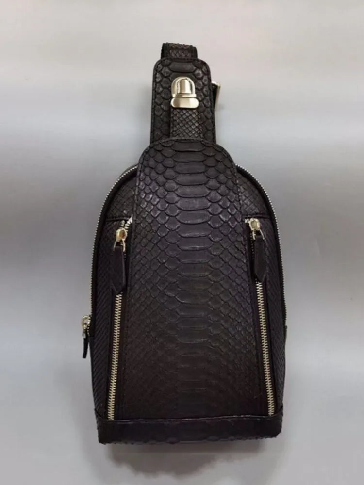 Snake-Pattern Sling Bag