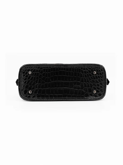 Croc-Pattern Dome Handbag