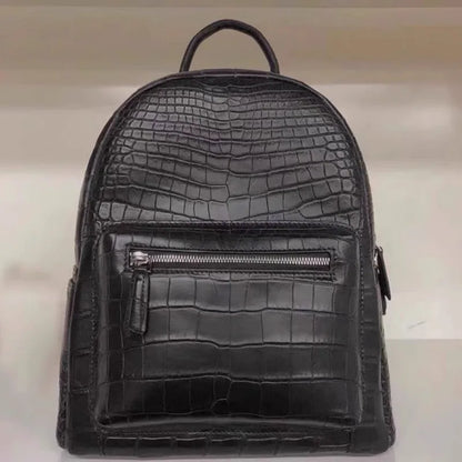 Croc-Pattern Zip Backpack